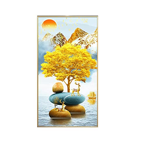 Diamond painting arbre doré pour illuminer la décoration de votre salon
