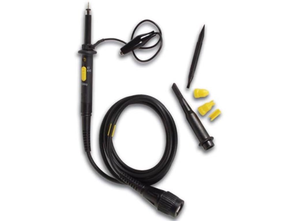Velleman Sonda de prueba con cabezal de osciloscopio, aislada, 600 V, 60 MHz, cable de 1,2 m con conector BNC estándar, negro