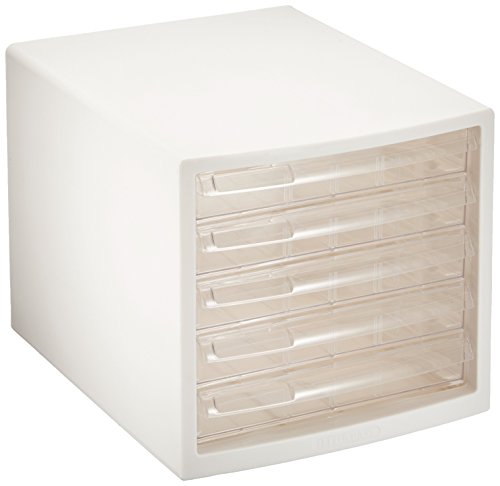 Nakabayashi A4E-S5W Letter Case, Document Holder, A4, Divider Compatible, 5 Tiers, White