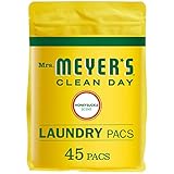 Mrs. Meyer's Clean Day Laundry Detergent Pods, Biodegradable Formula, Ready to Use Laundry Pacs, Honeysuckle Scent, 45 Count