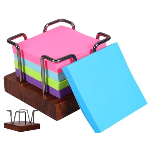 OSALADI Wooden Note Holder Stylish Desktop Organizer for Office Supplies Compact Memo Pad Storage for Home and Workspace Desktop Accessories