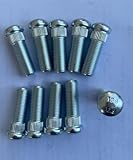SHULIY 10 PCS Rear 1/2-20 Serrated Wheel Stud Bolt 610-138- .535 in. Knurl, 1-17/32 in. Length Replacement for Chevrolet Buick Cadillac GMC Pontiac Oldsmobile Car