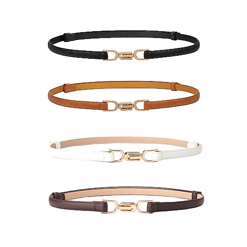 XPEX 4 Pezzi Cinture Donna Elegante, Vita Alta, Sottile