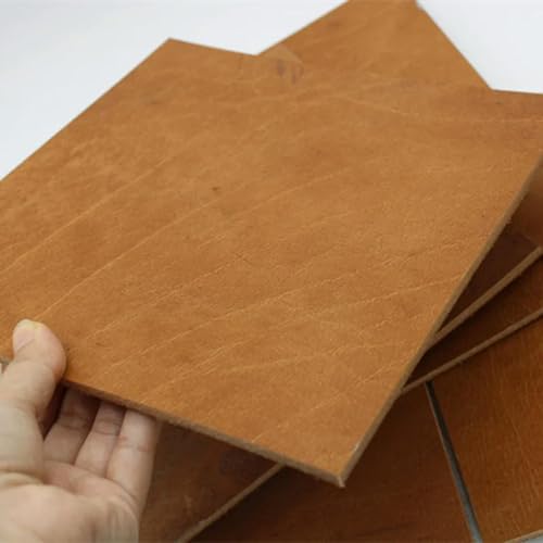 Cuir d'outillage pleine fleur et vache tanné végétal 5mm pour repoussage 10x20cm