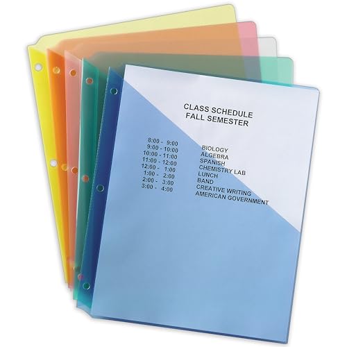 Image of Avery Binder Pockets for 3 Ring Binders, Assorted Colors, Fits 8.5 inch x 11 inch Documents, Acid-Free and Archival-Safe (75254), 5 Count (Pack of 12)