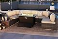 SUNLEI 8 PCS Rattan Patio Furniture Set with 45" Table, Conversation Patio Front Porch Furniture Set with Non-Slip and Thickened Cushion, Patio Sets for Balcony/Outdoor Yard/Lawn (Sliver/Khaki)