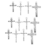 Gatuida 12 Kreuzanhänger aus Legierung: Kruzifix-Anhänger, Jesuskreuz, Bastelzubehör für Rosenkranz, Halskette, Schmuck, Ohrringe, Schlüsselanhänger