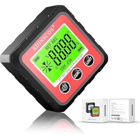 Digital Angle Finder Magnetic Table Saw Angle Finder Tool - Digital Inclinometer -4 of 90 Degree Finder Angle Cube Digital Protractor Bevel Gauge for Woodworking Micro Jig (PT180R) Cover