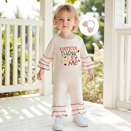 My First Thanksgiving Newborn Outfit Baby Girl Turkey Romper Onesie Ruffle Jumpsuit Infant Fall Winter Clothes2
