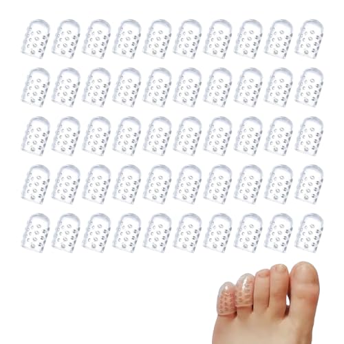 GGUFAY 50 protectores de dedos transparentes, protectores suaves para dedos, protectores antifricción de silicona.