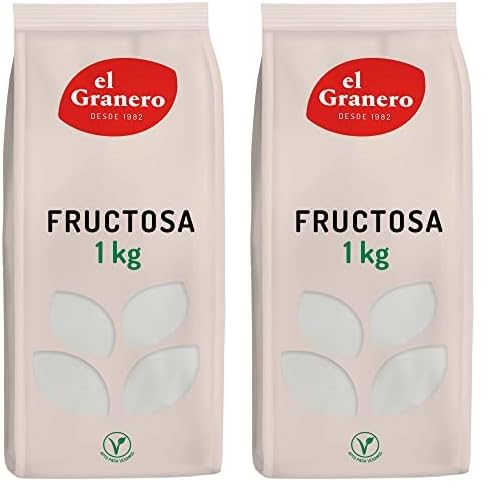 El Granero Integral - Fructosa - 1 kg - Endulzante Natural y Saludable - Fuente de Energía - Bajo Índice Glucémico - Ideal para Repostería - Apta para Veganos (Paquete de 2)