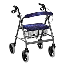 Luarisgur Galaxy Walker Seat Cover for Ladies Rollator Walker Accessories Universal Rollator Walker Seat and Backrest Covers Cute Walkers for Seniors with Seat Gift Covers Purple