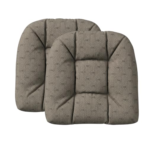 RSH DECOR: Sunbrella Tufted Wicker U-Shape Cushions Set of 2 | 19” x 19” | Outdoor Seat Cushions for Patio Furniture| Crafted with Sunbrella Performance Fabric | Made in USA (Dots Nice Shale)