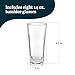 Libbey City Tumbler Glasses Set, 14.3 Oz Clear, Tall Drinking Glasses Set of 8, Thick, Square Glass Cups Set for Casual Dining and Daily Use
