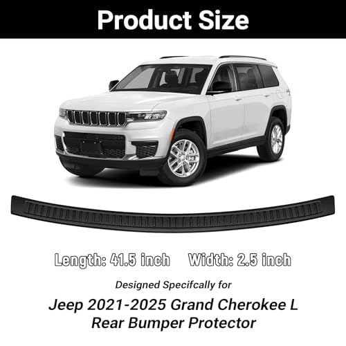 Image of Rear Bumper Protector for Jeep 2021-2024 2025 Grand Cherokee L Car Accessories ABS Plastic Material Matte Black Resistant Trunk Door Entry Guards