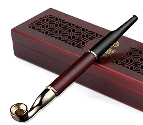 EEKUY Detachable Wooden Tobacco Smoking Pipe, Cut Tobacco Pipe High-Grade Solid Wood with Filter And Gift Box 8.7 * 0.5 Inch