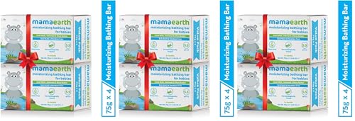 Image of Mamaearth Moisturizing Bathing Bar Soap For Babies - 75g (Pack of 12) | Infused with Goat Milk, Oatmeal & Shea Butter | Cleanses Gently, Retains Moisture, pH Balanced at 5.5
