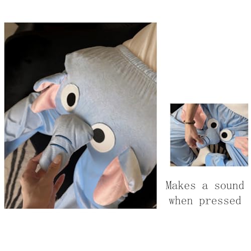 Elephant Pajama Pants Men, Funny Cartoon Elephant Shorts Cute Pajama Pants for Men Women Couple (Blue,2XL)3