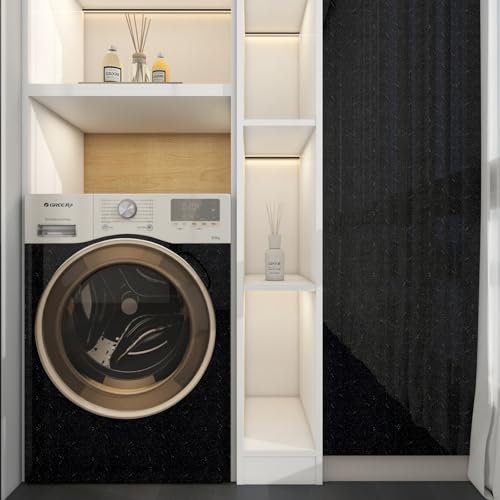 Papier peint brillant autocollant noir pour comptoir de cuisine