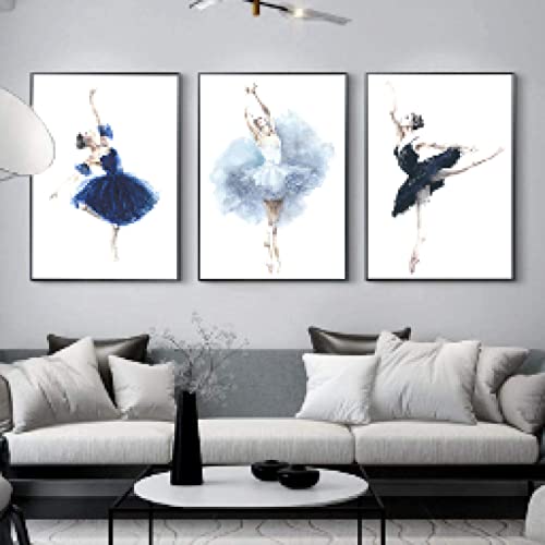 Ballerine abstrait triptyque affiches toile de danseur déco maison salon