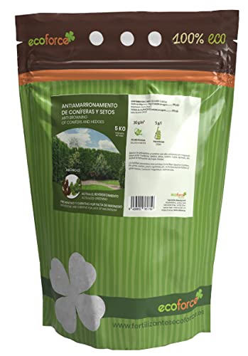 CULTIVERS Antiamarronamiento Coníferas y Setos de 5 kg. Abono Ecológico Preventivo y curativo contra Amarilleamiento y Amarronamiento ideal para Coníferas, Abetos, Pinos, Cedros Tuyas Cipreses, etc