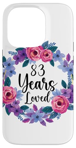 Floral 83 Year Old 83th Birthday Women Funny 83 Year Loved �X�}�z�P�[�X iPhone 14 Pro �p