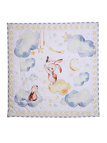 Image of Baby Jalebi Reversible Soft Organic Cotton Baby Blanket (Up in The Clouds)