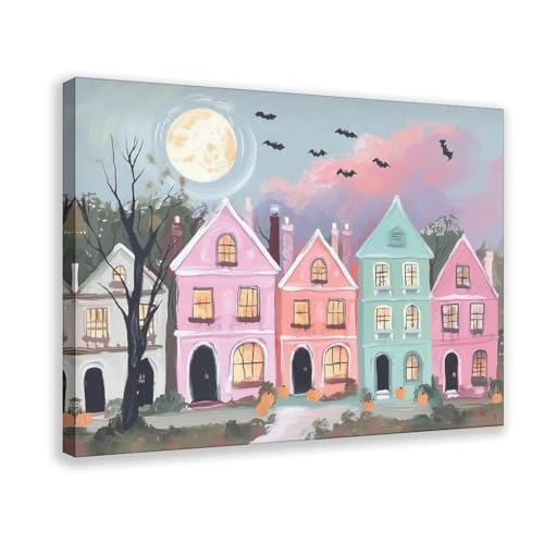 Village effrayant poster sur toile pour déco chambre et bureau