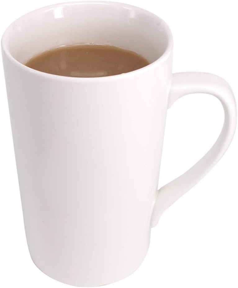 2 Pack 16 OZ Coffee Cup Simple Pure White Ceramic Cup Plain Large Tall White Ceramic Milk Tea Coffee Mug with Handle - Image 8