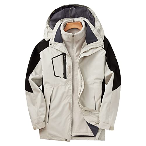 Chaqueta de esquí para hombre, impermeable, resistente al viento, chaqueta de snowboard con múltiples bolsillos, abrigo de nieve cálido para senderismo y viajes