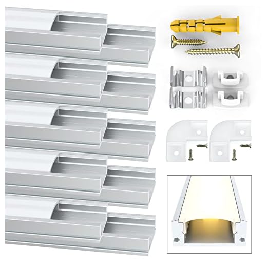 Profile Aluminium LED, Jirvyuk de 10 x 1 Mètre U- Shape Profilés en aluminium pour LED Bande Lumières Avec Blanc Laiteux Couvercle, Embouts et Clips de Montage en Métal