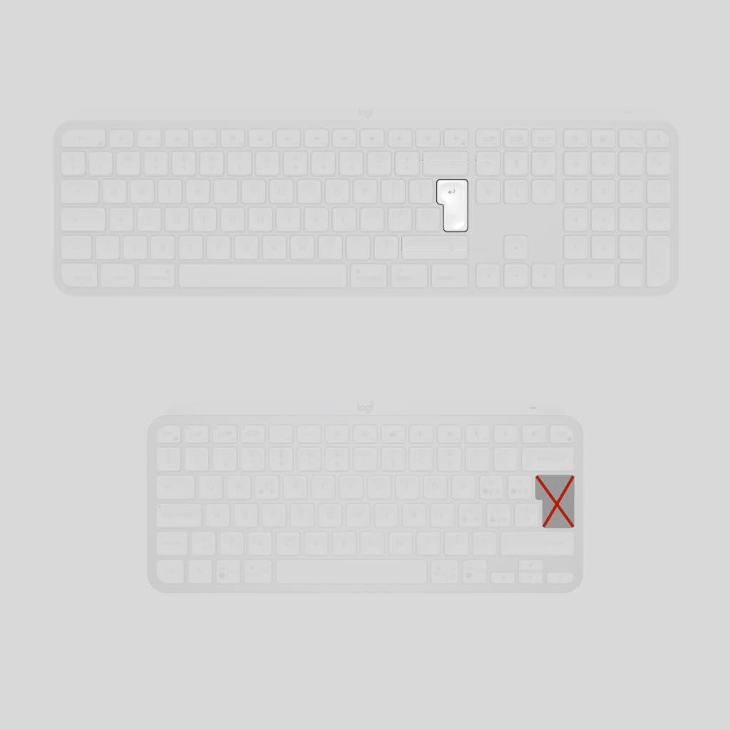 Single Keycap for Logitech Keyboard Craft/MX Keys S/MX Keys Mini/MX Keys S for MAC/MX Keys Mini for MAC (White, 【Enter】 Key for Craft/MX Keys S for UK)