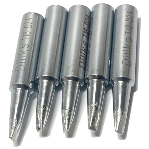 T18-D24 Soldering Iron Tips 5pcs Set, Chisel tip, For HAKKO