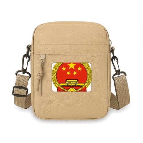 Sac à bandoulière protecteur pour téléphone portable avec emblème de la Chine pour voyager léger