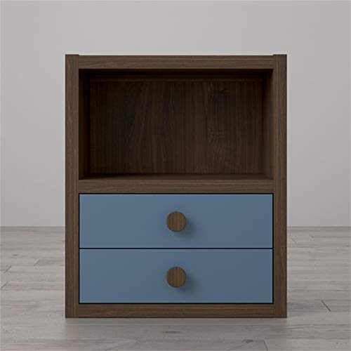 Little Seeds Sierra Ridge Terra Modular Bookcase With Drawers, Walnut/Blue #TOP2