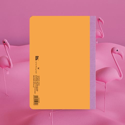 Image of flexbook Smartbook Notebook Ruled Orange | Large | 17x24cm | 160 pages | 70gsm Fabriano Ivory Paper | Colorful Eco Paper Cover | with Purple linen spine