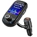 Nulaxy Bluetooth FM Transmitter 1.8" Color Screen Wireless Receiver Car Kit W QC3.0 Quick Charge, Car Battery Voltage Reading, Handsfree Calling, Support USB Drive, TF Card, AUX, EQ Mode - KM28 Black