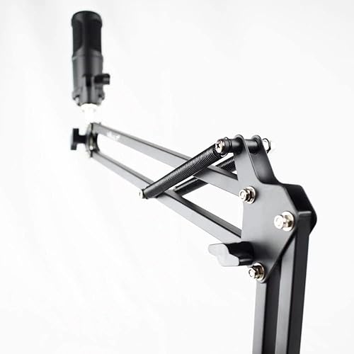 Miniatura 5 de Vault MS126-1 Soporte de brazo extensible de tijera para micrófono dinámico y condensador con soporte de clip de micrófono y abrazadera de montaje
