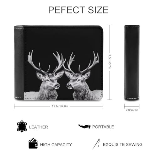 Two Deers Cute Slim Bifold Wallet for Men Stylish Front Pocket Purse with Card Holder Slots2