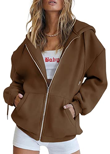Image of PRETTYGARDEN Women's Fall Zip Up Hoodies Sweatshirts