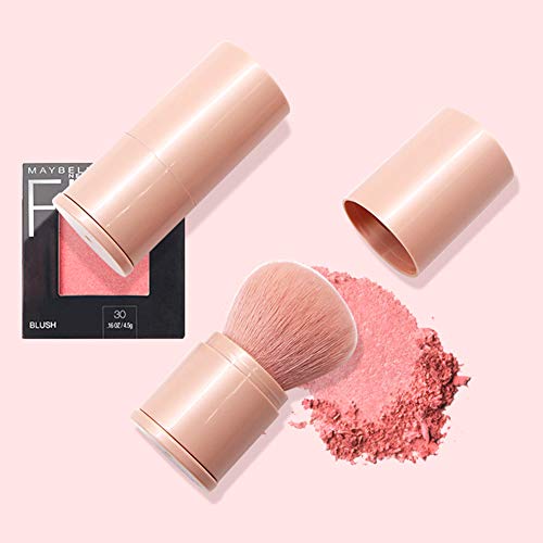 Retractable Kabuki Foundation Brush Travel Face Blush Brush For Mineral Powder, Contouring, Cream (Black + Pink 2Pcs) #TOP1
