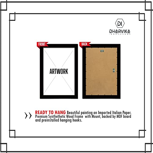 Image of Dharvika Innovations Lord Hanuman Photo Frame | Lord Hanuman Photo with Frame | Lord Hanumanji Photo Frame | Lord Hanuman Ji Photo Frames (11 x 14 Inch)