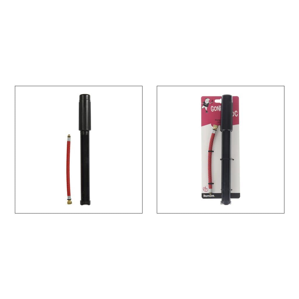 RAYMOND Mini Pompes à Main Cyclisme Embouts Mixtes PV GV Plastique 25cm Gonflage pneus vélos Noir