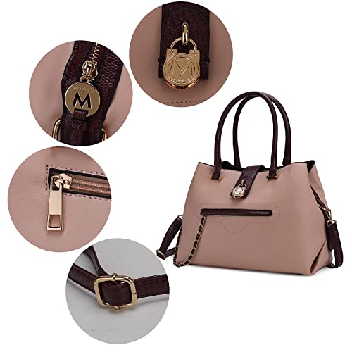 Bolso tipo tote para mujer de la colección MKF, con billetera de muñeca y asas superiores, bolso cruzado de cuero vegano miniatura 7