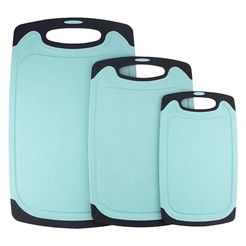 Lista de Conjuntos de tablas para picar - 5 favoritos. 41 Tablas para picar Cocina Juego de 3, Tabla de Cortar con Asas Antideslizantes, Sin BPA, Doble cara Para Picar con Ranura para Líquidos, Carne, Verduras, Pan y Fruta, Lavavajillas