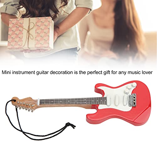 Cyrank Ornamento de modelo de guitarra elétrica, modelo de guitarra baixo de 12 cm, decoração de min