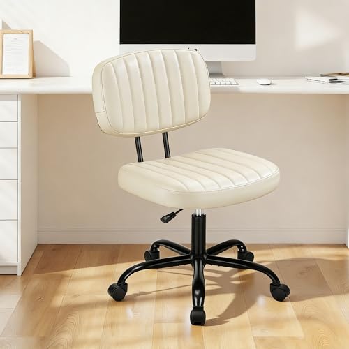 Swivel Rolling Office Chair Armless Pu Leather Van Review