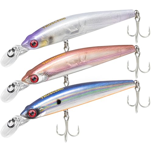 Image of TRUSCEND Floating Jerkbait, Precision-Engineered Minnow Lures with Sound, Flash & Irresistible Action, Cast Farther, Glow Brighter and Rattle Louder Jerkbaits for Bass Walleye Pike Sea Trout Redfish