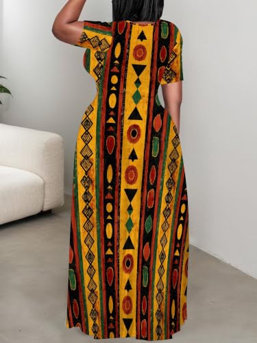 Image of SUZONANA Plus Size Dresses for Women Summer Casual Maxi Dress Short Sleeve Loose Vacation Dress