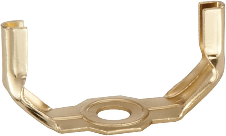 B&P Lamp® Regular Weight Lamp Shade Harp Holder Base, 1/8IP, Brass Plated Steel